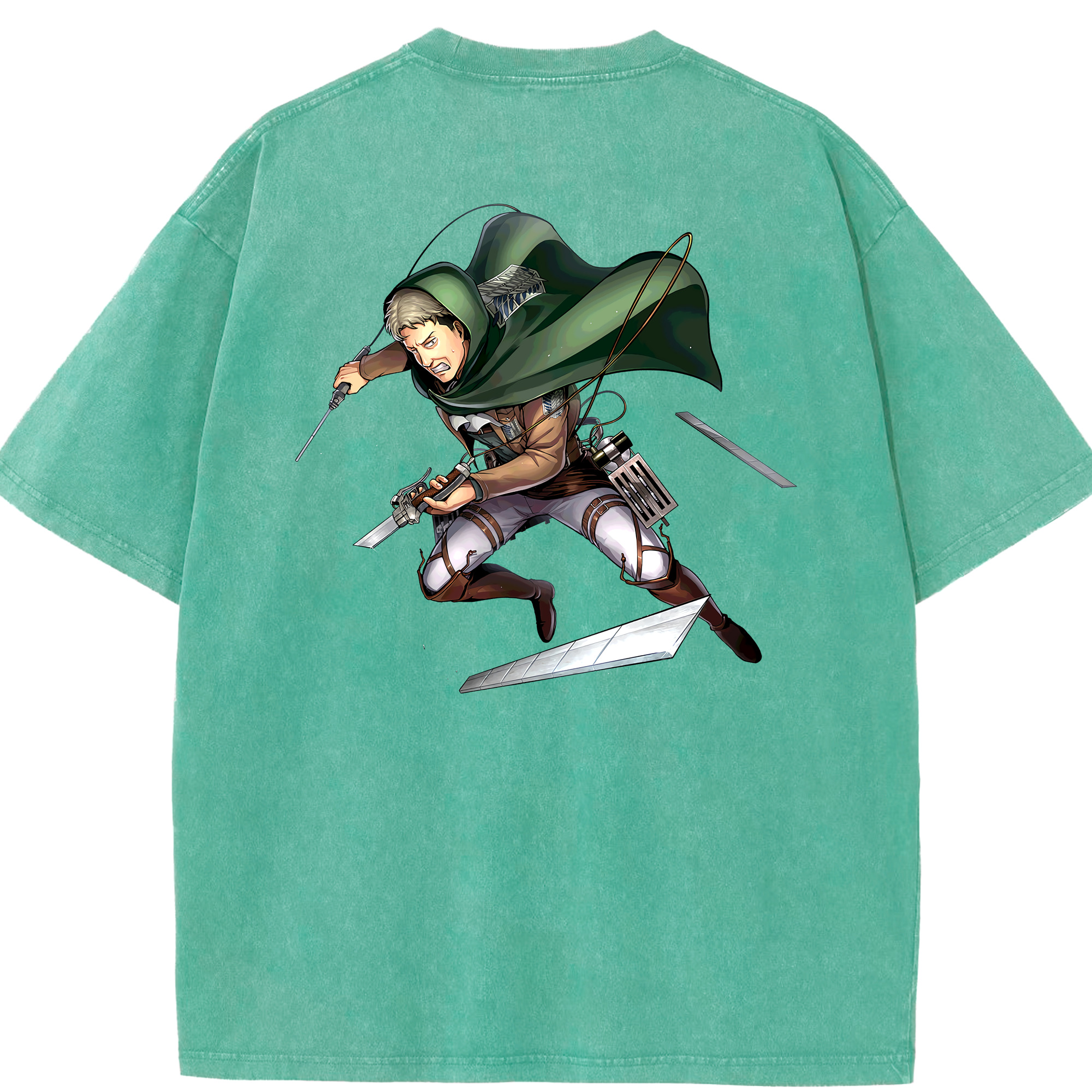 （画像用） 進撃の巨人 Attack on Titan 綿100% ヴィンテージ風 半袖Tシャツ（背面プリント）